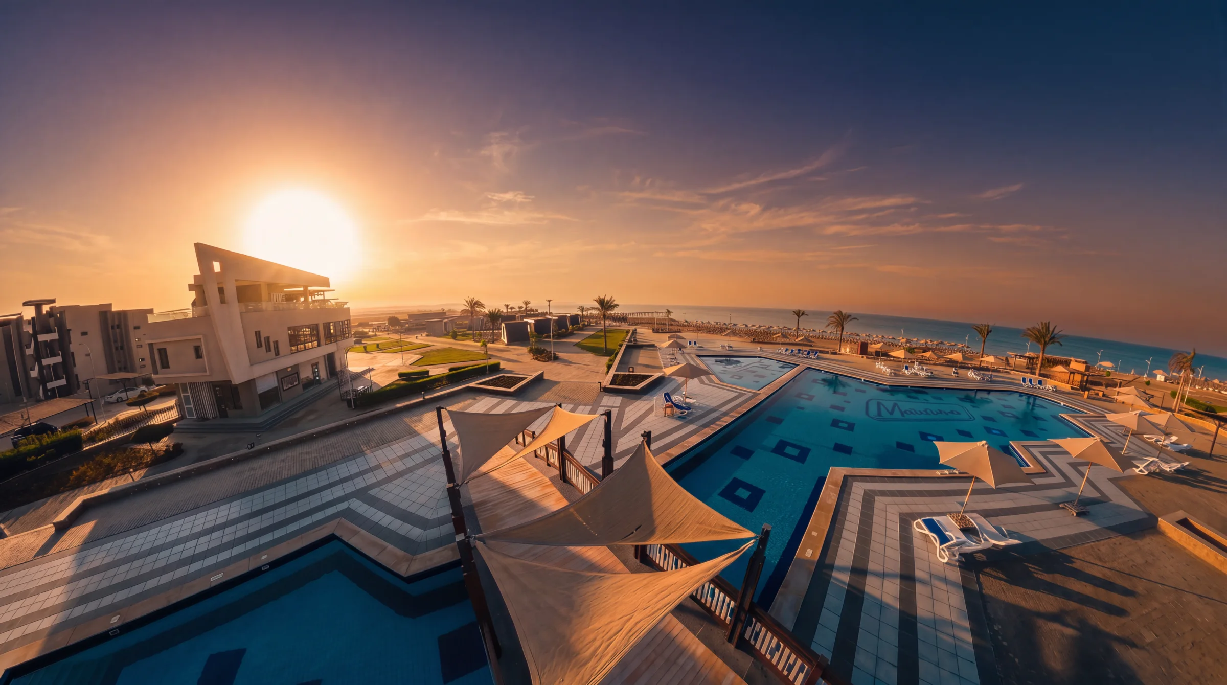 Matarma Beach Residence — Pool Sunset